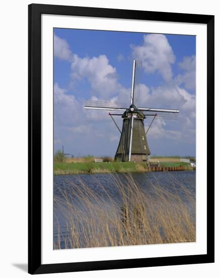 Windmill on the Canal, Kinderdijk, Unesco World Heritage Site, Holland (The Netherlands), Europe-Gavin Hellier-Framed Photographic Print