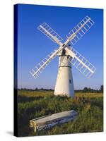 Windmill on Thurne Broad, Norfolk, England-Charles Bowman-Stretched Canvas