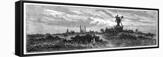 Windmill on Wimbledon Common, 1880-Robert Taylor Pritchett-Framed Stretched Canvas