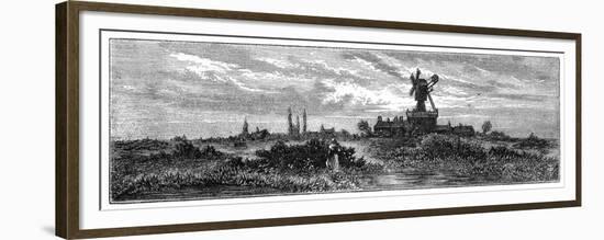 Windmill on Wimbledon Common, 1880-Robert Taylor Pritchett-Framed Premium Giclee Print