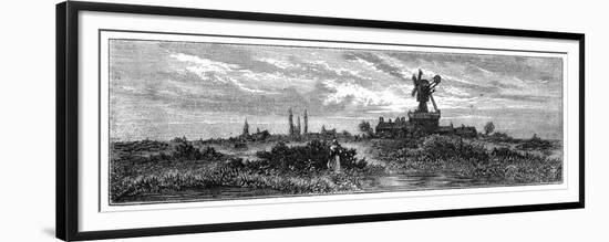 Windmill on Wimbledon Common, 1880-Robert Taylor Pritchett-Framed Premium Giclee Print