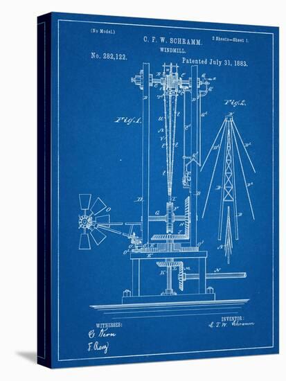 Windmill Patent-null-Stretched Canvas