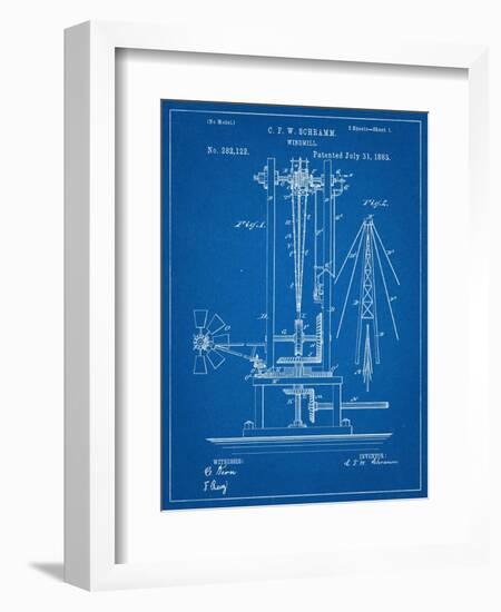 Windmill Patent-null-Framed Art Print