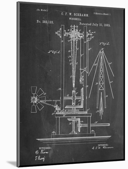 Windmill Patent-null-Mounted Art Print