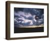 Windmill Silhouette under Broken Clouds-James Randklev-Framed Photographic Print