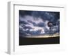 Windmill Silhouette under Broken Clouds-James Randklev-Framed Photographic Print