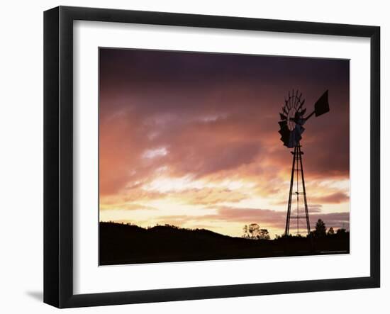 Windmill (Wind Pump) at Sunset, South Australia, Australia, Pacific-Jochen Schlenker-Framed Photographic Print