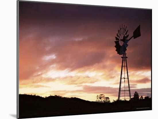 Windmill (Wind Pump) at Sunset, South Australia, Australia, Pacific-Jochen Schlenker-Mounted Photographic Print