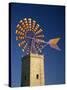 Windmill with Sails in the Colours of the Mallorcan Flag, Mallorca, Balearic Islands, Spain-Tomlinson Ruth-Stretched Canvas