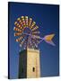 Windmill with Sails in the Colours of the Mallorcan Flag, Mallorca, Balearic Islands, Spain-Tomlinson Ruth-Stretched Canvas