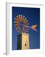 Windmill with Sails in the Colours of the Mallorcan Flag, Mallorca, Balearic Islands, Spain-Tomlinson Ruth-Framed Photographic Print