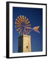 Windmill with Sails in the Colours of the Mallorcan Flag, Mallorca, Balearic Islands, Spain-Tomlinson Ruth-Framed Photographic Print