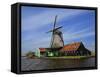 Windmill, Zaanse Schans, Holland, Netherlands-Adam Jones-Framed Stretched Canvas