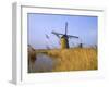 Windmills Along the Canal in Kinderdijk, Netherlands-Keren Su-Framed Photographic Print