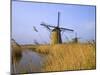 Windmills Along the Canal in Kinderdijk, Netherlands-Keren Su-Mounted Photographic Print