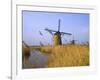 Windmills Along the Canal in Kinderdijk, Netherlands-Keren Su-Framed Photographic Print