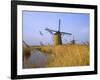 Windmills Along the Canal in Kinderdijk, Netherlands-Keren Su-Framed Photographic Print