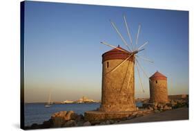 Windmills and Agios Nikolaos, Rhodes City, Rhodes, Dodecanese, Greek Islands, Greece, Europe-Tuul-Stretched Canvas