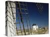 Windmills and Castle, Consuegra, Toledo, Castile La Mancha, Spain-Michael Busselle-Stretched Canvas