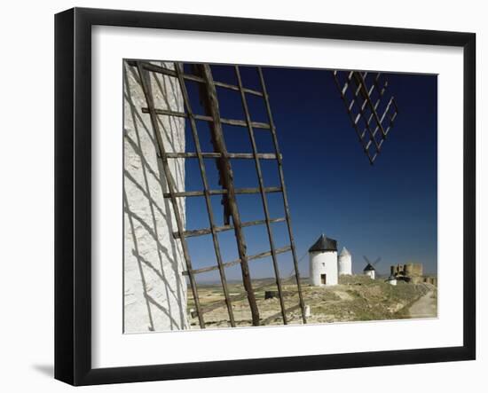Windmills and Castle, Consuegra, Toledo, Castile La Mancha, Spain-Michael Busselle-Framed Photographic Print