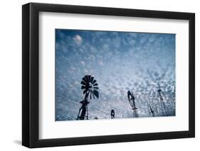 Windmills and clouds at dusk, Las Cruces, New Mexico, USA-Scott T. Smith-Framed Photographic Print