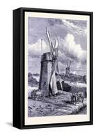 Windmills at East Hampton United States of America-null-Framed Stretched Canvas