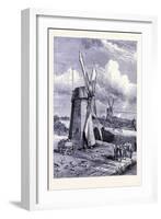 Windmills at East Hampton United States of America-null-Framed Giclee Print