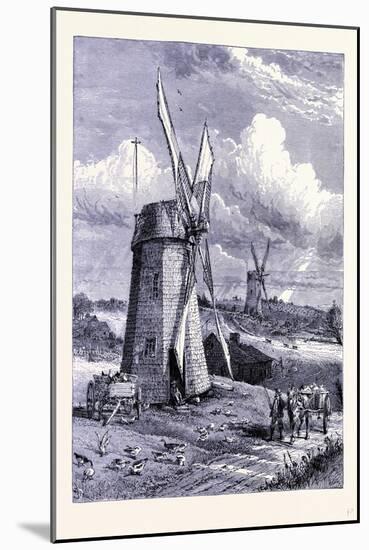 Windmills at East Hampton United States of America-null-Mounted Giclee Print