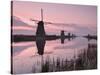 Windmills at Kinderdijk at Dawn, Near Rotterdam, Holland, the Netherlands-Gary Cook-Stretched Canvas