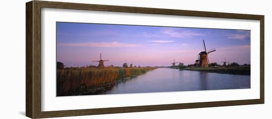 Windmills at Kinderdijk, Zuid, Holland-Walter Bibikow-Framed Photographic Print