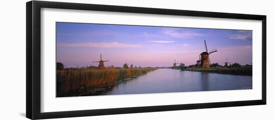 Windmills at Kinderdijk, Zuid, Holland-Walter Bibikow-Framed Photographic Print