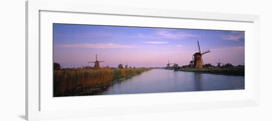 Windmills at Kinderdijk, Zuid, Holland-Walter Bibikow-Framed Photographic Print