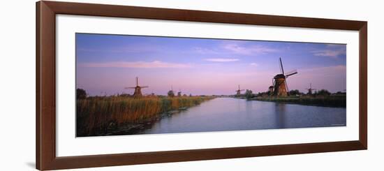 Windmills at Kinderdijk, Zuid, Holland-Walter Bibikow-Framed Photographic Print