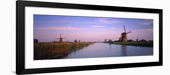 Windmills at Kinderdijk, Zuid, Holland-Walter Bibikow-Framed Photographic Print