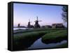 Windmills at Sunset, Zaanstad, North Holland-Walter Bibikow-Framed Stretched Canvas