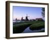 Windmills at Sunset, Zaanstad, North Holland-Walter Bibikow-Framed Photographic Print