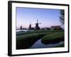 Windmills at Sunset, Zaanstad, North Holland-Walter Bibikow-Framed Photographic Print