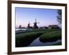 Windmills at Sunset, Zaanstad, North Holland-Walter Bibikow-Framed Photographic Print