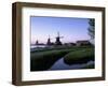 Windmills at Sunset, Zaanstad, North Holland-Walter Bibikow-Framed Photographic Print