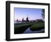 Windmills at Sunset, Zaanstad, North Holland-Walter Bibikow-Framed Photographic Print