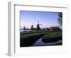Windmills at Sunset, Zaanstad, North Holland-Walter Bibikow-Framed Photographic Print