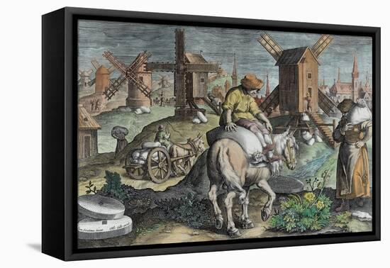 Windmills, from 'Nova Reperta'-Jan van der Straet-Framed Stretched Canvas