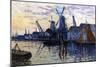 Windmills in Holland, 1908-Maximilien Luce-Mounted Giclee Print