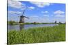 Windmills in Kinderdijk, UNESCO World Heritage Site, South Holland, Netherlands, Europe-Hans-Peter Merten-Stretched Canvas