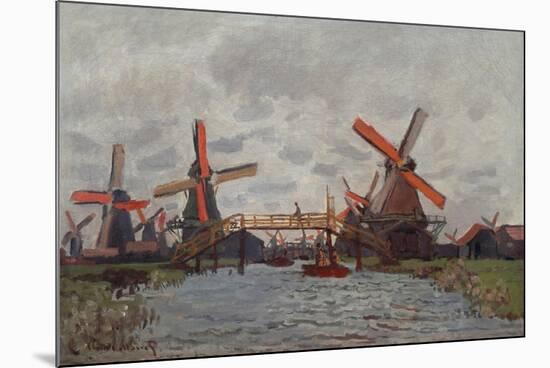 Windmills in the Westzijderveld near Zaandam. 1871-Claude Monet-Mounted Giclee Print
