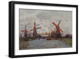 Windmills in the Westzijderveld near Zaandam. 1871-Claude Monet-Framed Giclee Print