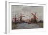 Windmills in the Westzijderveld near Zaandam. 1871-Claude Monet-Framed Giclee Print