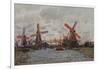 Windmills in the Westzijderveld near Zaandam. 1871-Claude Monet-Framed Giclee Print