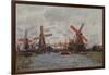 Windmills in the Westzijderveld near Zaandam. 1871-Claude Monet-Framed Giclee Print