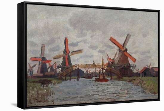 Windmills in the Westzijderveld near Zaandam. 1871-Claude Monet-Framed Stretched Canvas